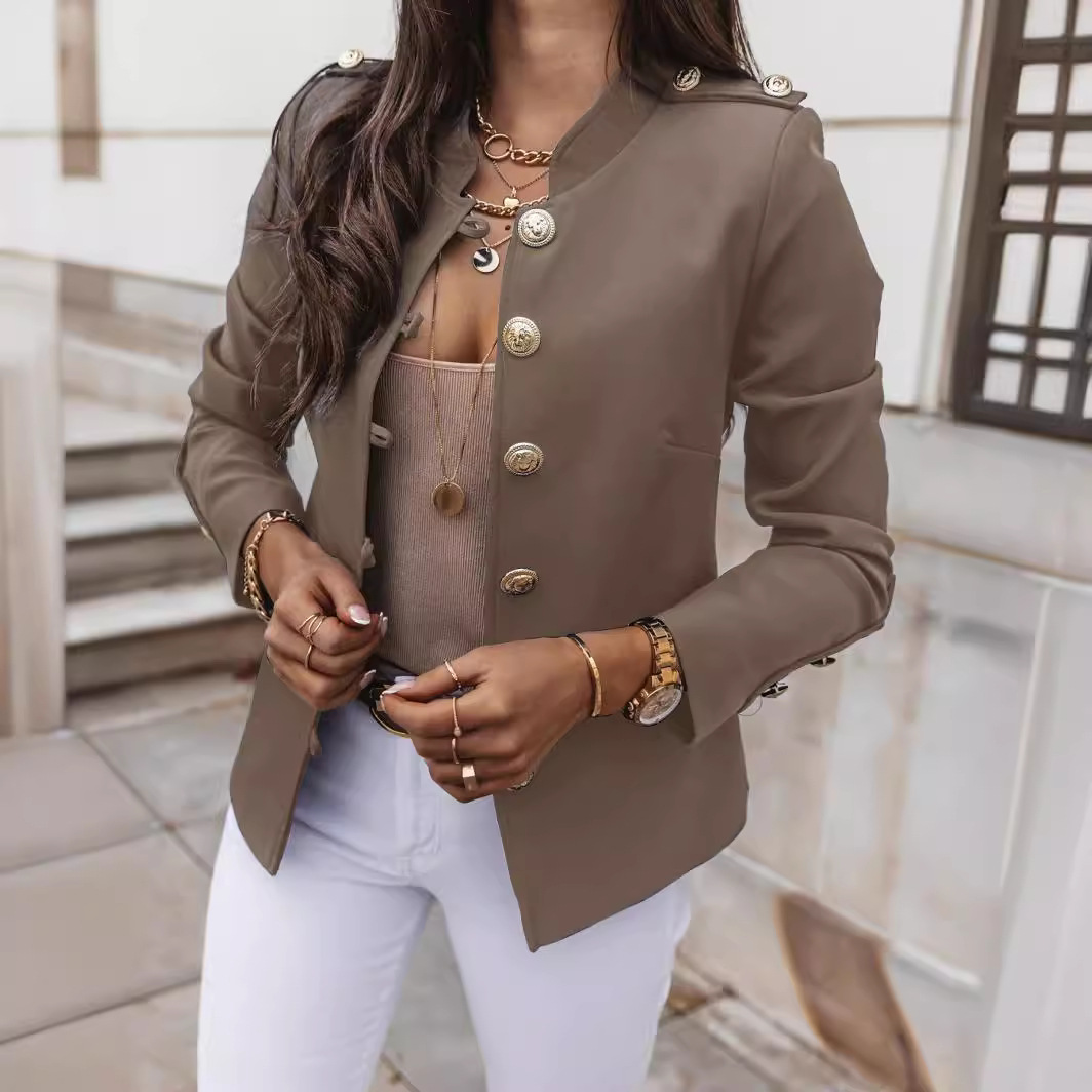 Frauen Blazer Langarm Anzug Tops Mode Schlanke Tasten Casual Blazer Straße Büro Mäntel für Weibliche