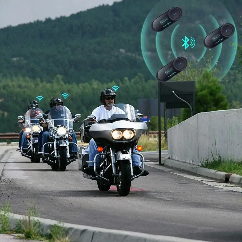 Freedconn t com sc bluetoothオートバイインターホンヘルメットヘッドセットワイヤレス通信インターホンbt 5.0音楽シェア10ライダー
