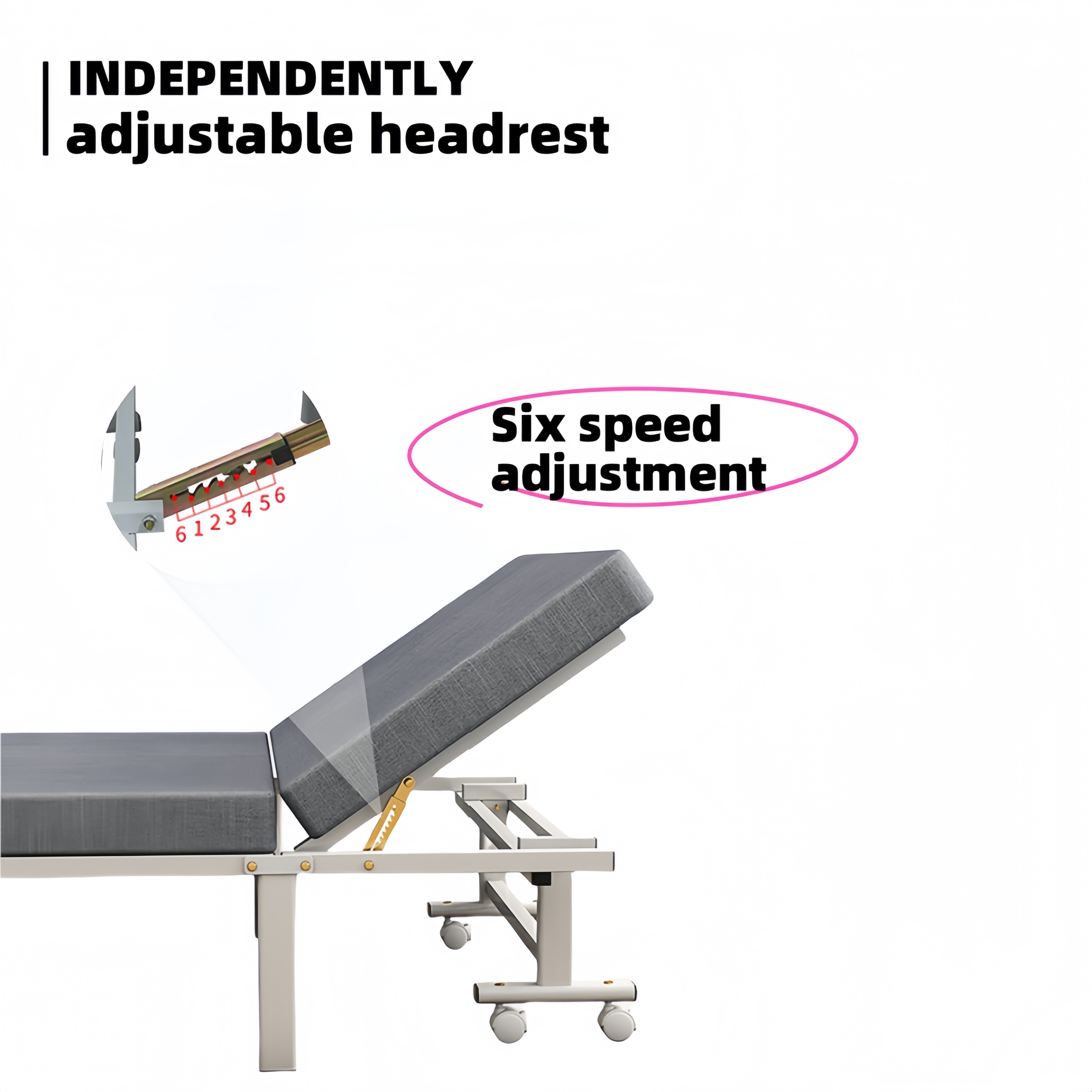 75Cama dobrável resistente, estrutura de aço espessada, polia com trava, adequada para cochilo de escritório, escolta hospitalar, camping, etc. H