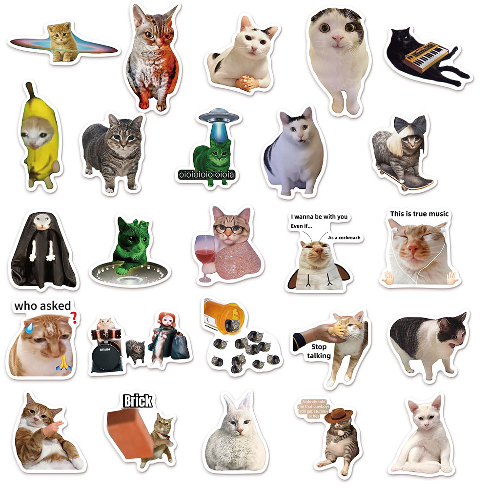 50/100PCS Creative Network Populaire Cat Meme Collection Hand Account DIY Graffiti Stickers Water Cup Skateboard Stickers Speelgoed