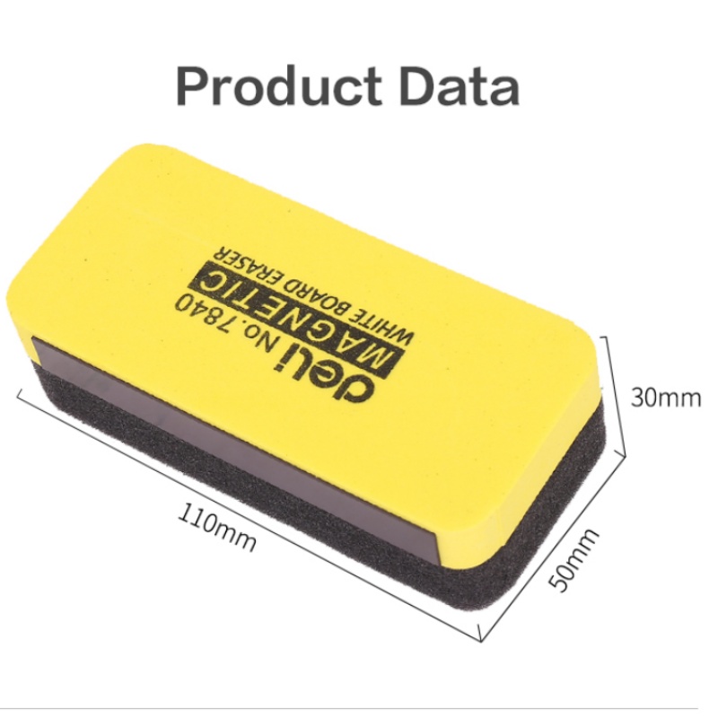 DELI Magnetic Whiteboard Eraser Strong Hold Blackboard Cleaner Dustless Wiper for Classroom Office Home & School Supplies