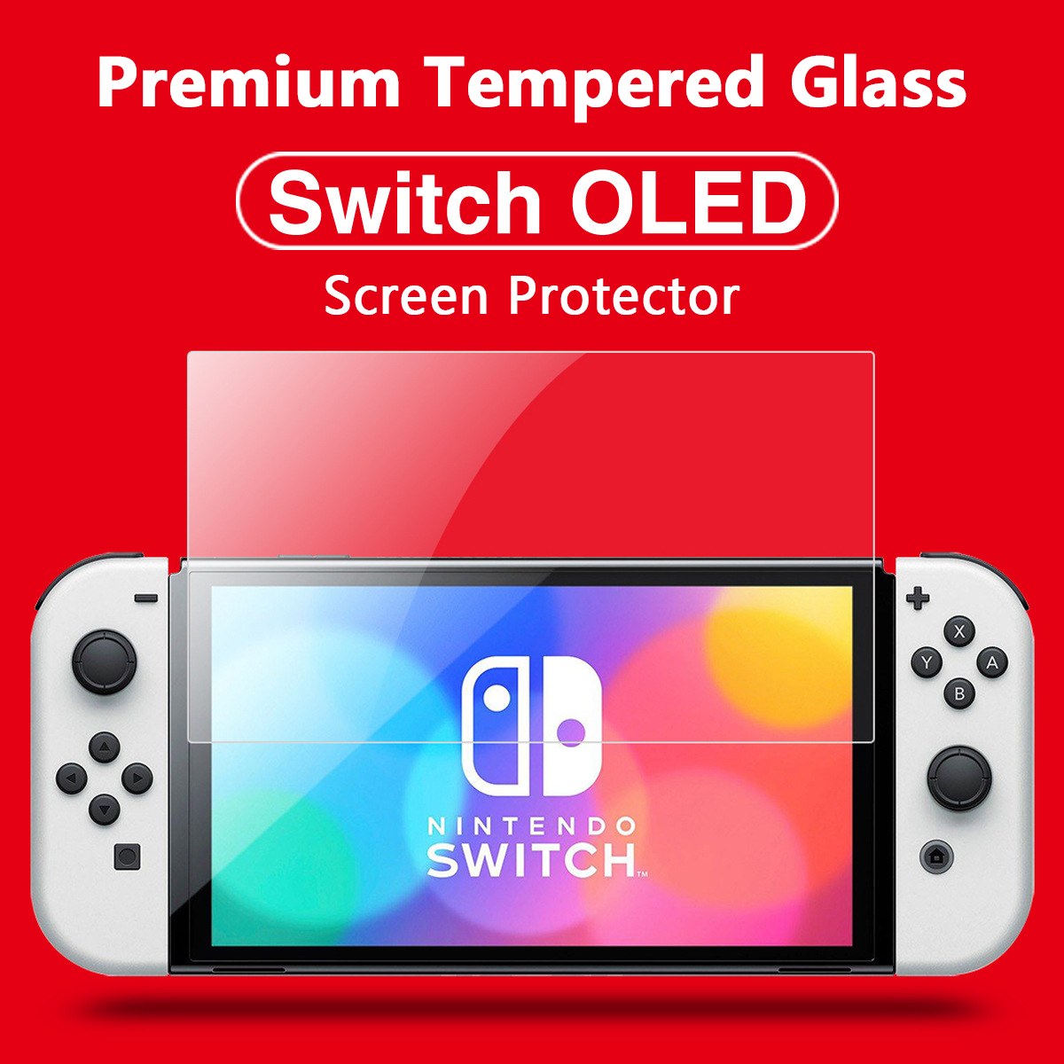 HD Premium Tempered Glass Screen Protector for Nintendo Switch OLED/Switch/Lite, Anti-Scratch Screen Protective Tempered Glasses