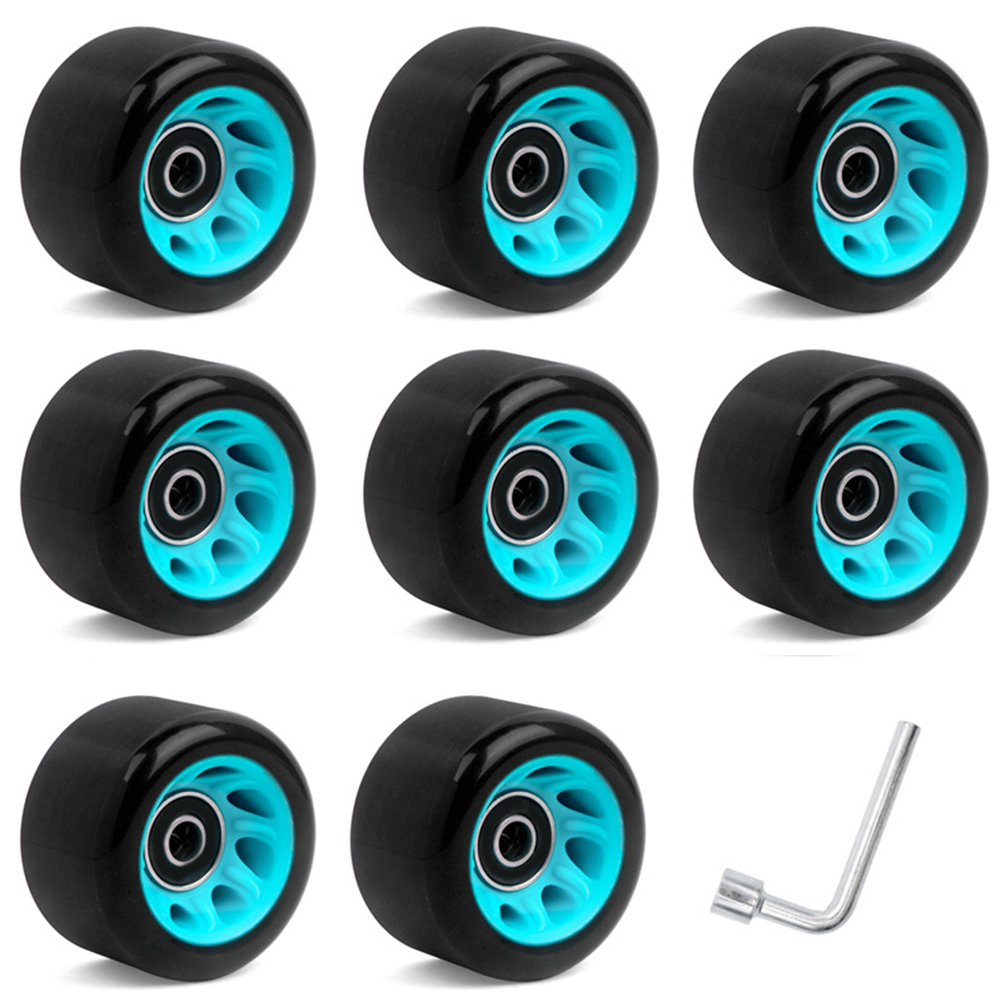 Skate-Räder Rollschuh-Räder Räder mit Schraubens chl üssel 58*39mm für zweireihige Rollschuhe Rollschuh-Sportartikel