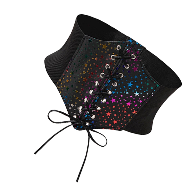 Y166 プリントレースアップコルセットヴィンテージビスチェコルセットベルトティーパーティー衣装ニッパーベルト