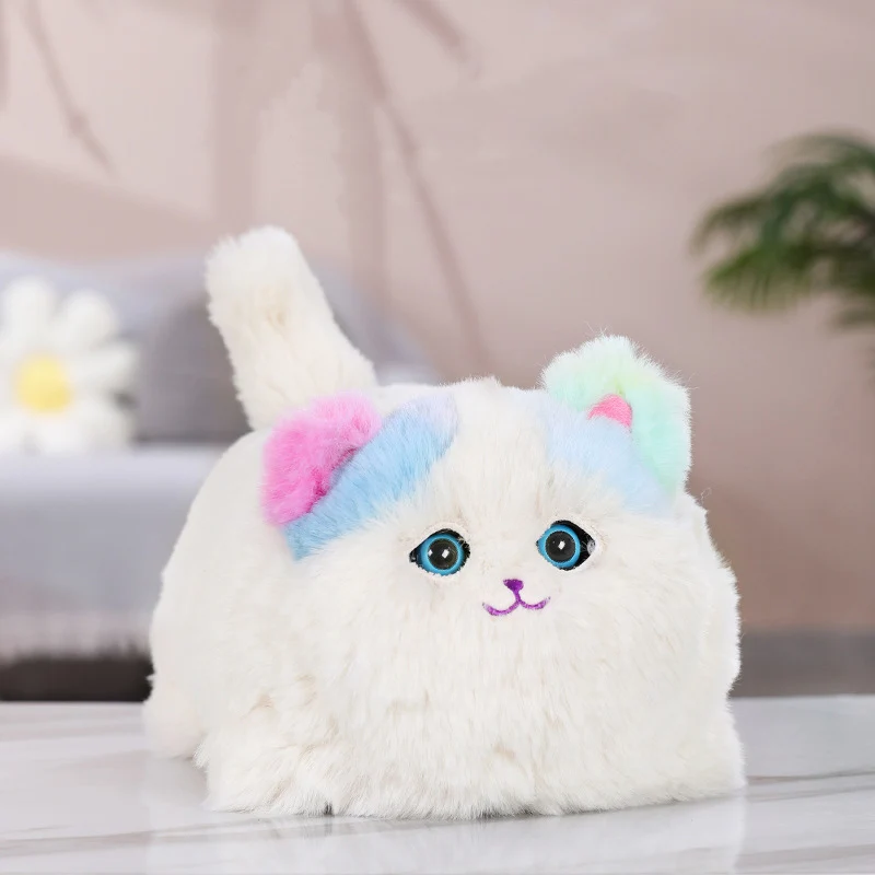 การ์ตูนน่ารักตุ๊กตาไฟฟ้า Cuddle Cat ของเล่นสร้างสรรค์จําลองแมวเรียนรู้ Talk Wag หางของคุณ Blink Your Eyes ตุ๊กตา Plush ของเล่น
