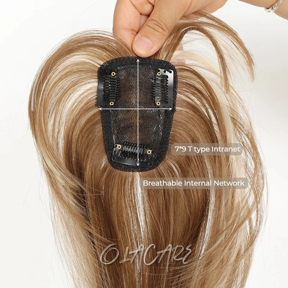 Olacare sintético topper peruca falsa bang clip-in franja extensão natural falso franja invisível clourse peruca para mulher