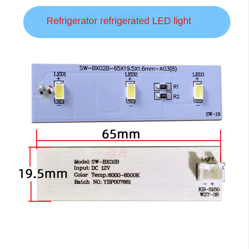 L68A 2 szt. Lampka LED do lodówki Electrolux Części zamienne do zamrażarki ZBE2350HCA Listwa świetlna SW-BX02B Zamienna listwa LED