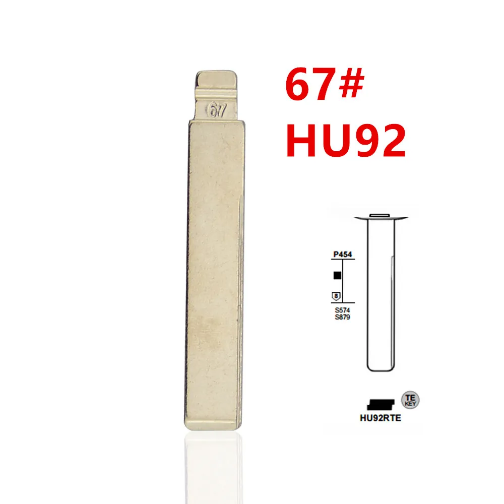 10 個のノーカットフリップメタルキーブレード 67 #   HU92 BMW KD Keydiy Xhorse VVDI リモコンユニバーサル No.67 車リモコンキーブランク