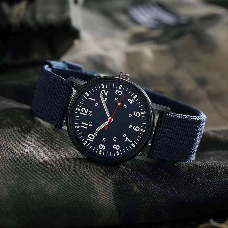 Relojes para Hombre, Reloj deportivo informal con banda de nailon, Reloj de pulsera militar de cuarzo Anlog, Reloj Masculino, Reloj para Hombre (sin caja)