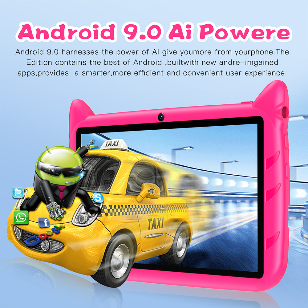 New 7 Inch 5G WiFi Tablet Quad Core 4GB RAM 64GB ROM Kids Learning Education Android Tablets Dual Cameras Google 4000mAh