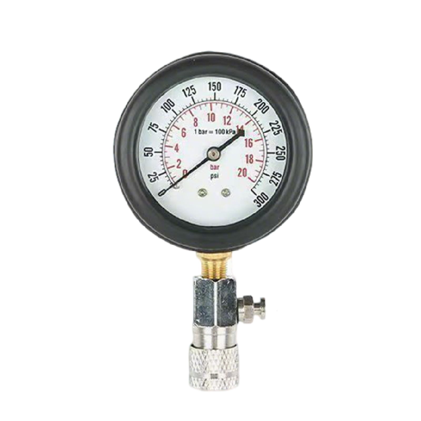 Kit de prueba de compresión de cilindro de motor, 0-300PSI con adaptador M10 M12 M14 M18 para herramienta de prueba de verificación de manómetro de motocicletas y coches