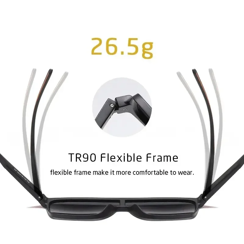 Gafas de sol polarizadas a la moda para hombre, gafas de sol cuadradas de gran tamaño antideslumbrantes con espejo para conductor, gafas UV400 para mujer para hombre