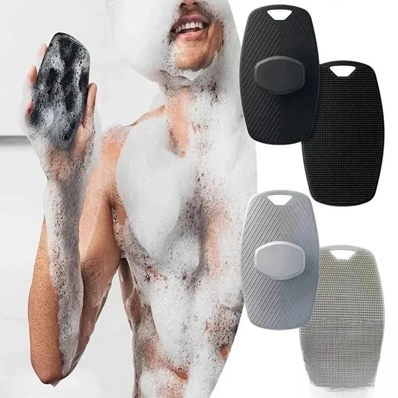 1/2 weiche Silikon-Körperreinigungsbürste, praktisch und praktisch für Paare, leicht zu reinigen, verwöhnt sich selbst mit Silikondusche