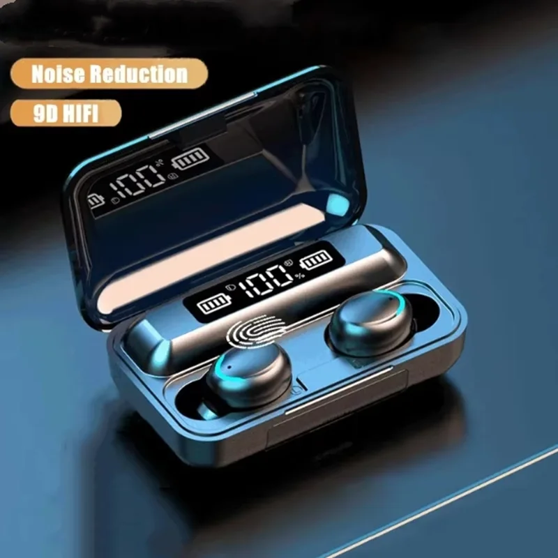Nuevos auriculares Bluetooth F9 9D estéreo de graves altos auriculares deportivos manos libres Control táctil Tws auriculares inalámbricos auriculares impermeables