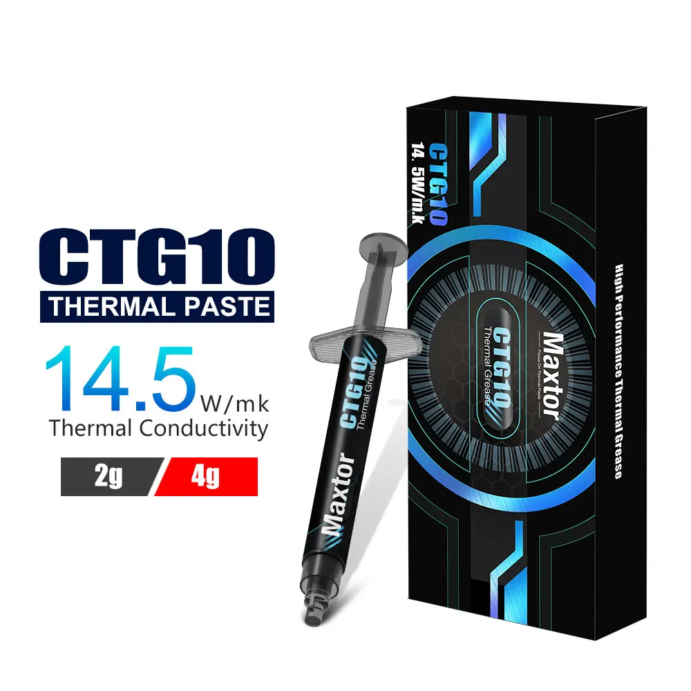 CTG10 Термопаста Maxtor 2g 4g Продуктивная термопроводящая смазка для игрового ПК PS5 Процессор Графический процессор Охлаждение