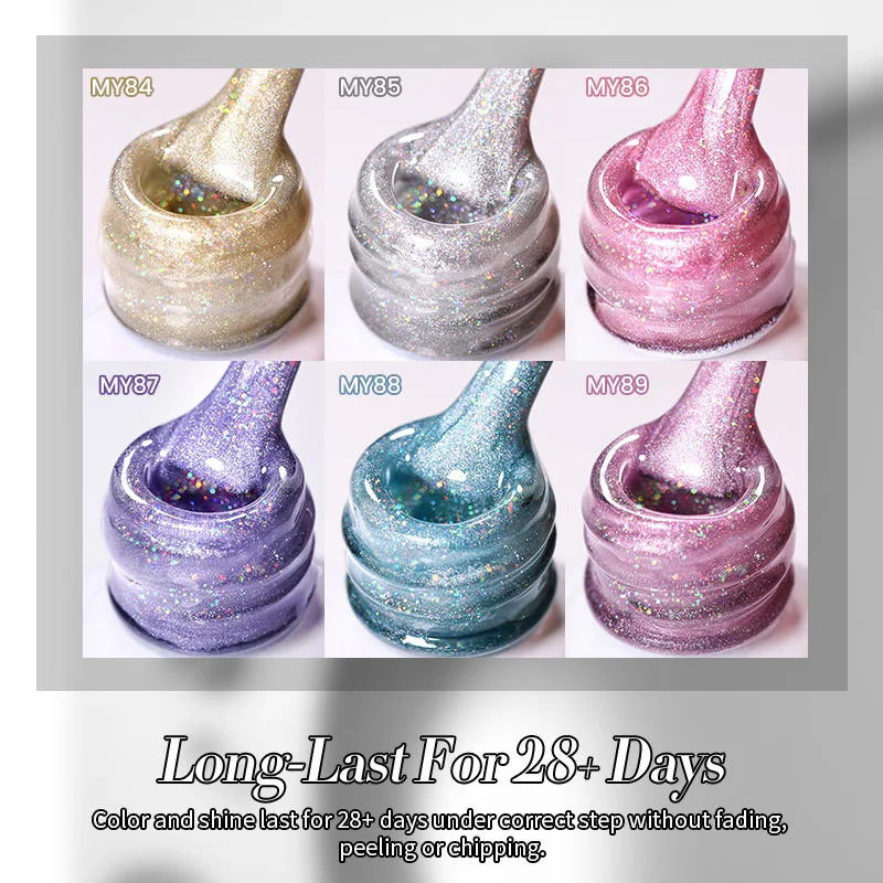 BORN PRETTY 10ml Rainbow Purple Water Light Cat Magnetic Gel Nail Polish Shining Sliver-light Holographics Semi Permanent UV Gel