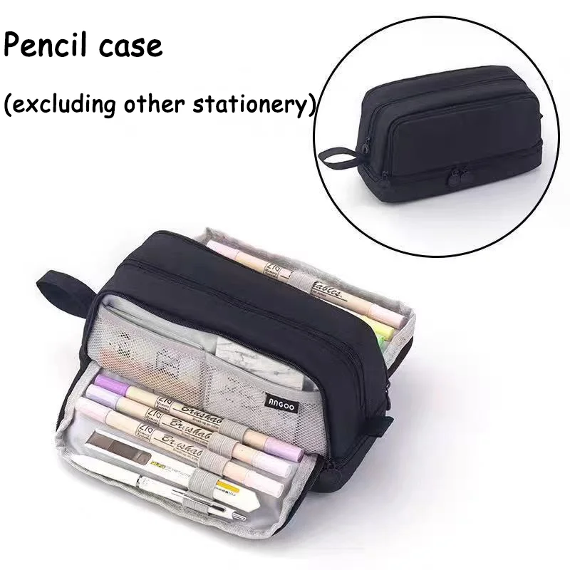 1 Astuccio per matite di grande capacità Astuccio per matite in tessuto Oxford durevole Borsa di stoccaggio portatile Ideale per l'uso scolastico e in ufficio