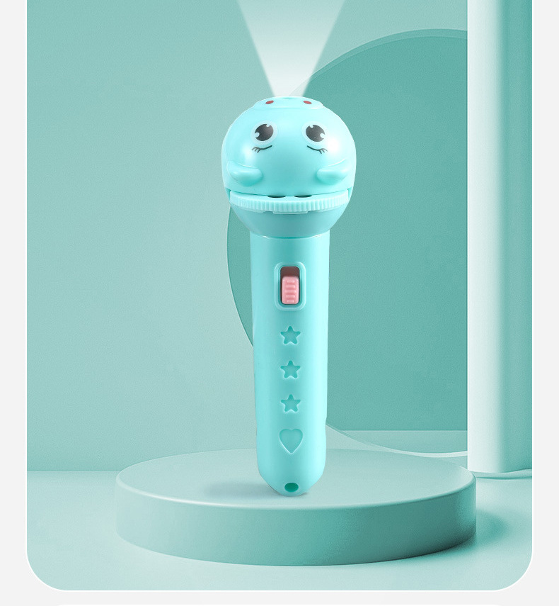 Linterna de proyector para niños, juguete educativo de dibujos animados de animales y frutas, lámpara de proyección de libro de cuento de hadas