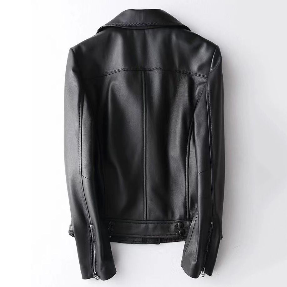 Wiosenne i jesienne nowe ubrania z prawdziwej skóry damskie krótkie, slim fit modne koreańskie kurtki skórzane w dużych rozmiarach 6XL