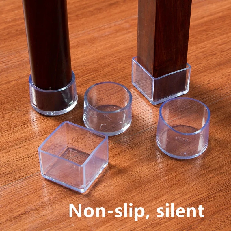 16Pcs 의자 다리 모자 고무 피트 보호대 패드 미끄럼 방지 투명 테이블 커버 플러그 가구 레벨링 피트 홈 장식