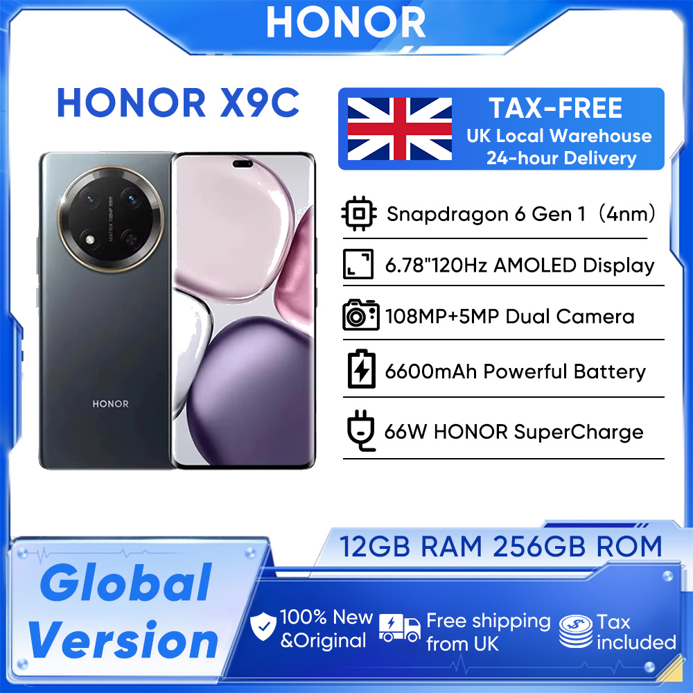 HONOR X9c Global Version 5G Smartphone 6.78" 120 Hz AMOLED Drop-Resistant Display Triple Cameras 6600mAh Battery Dual SIM