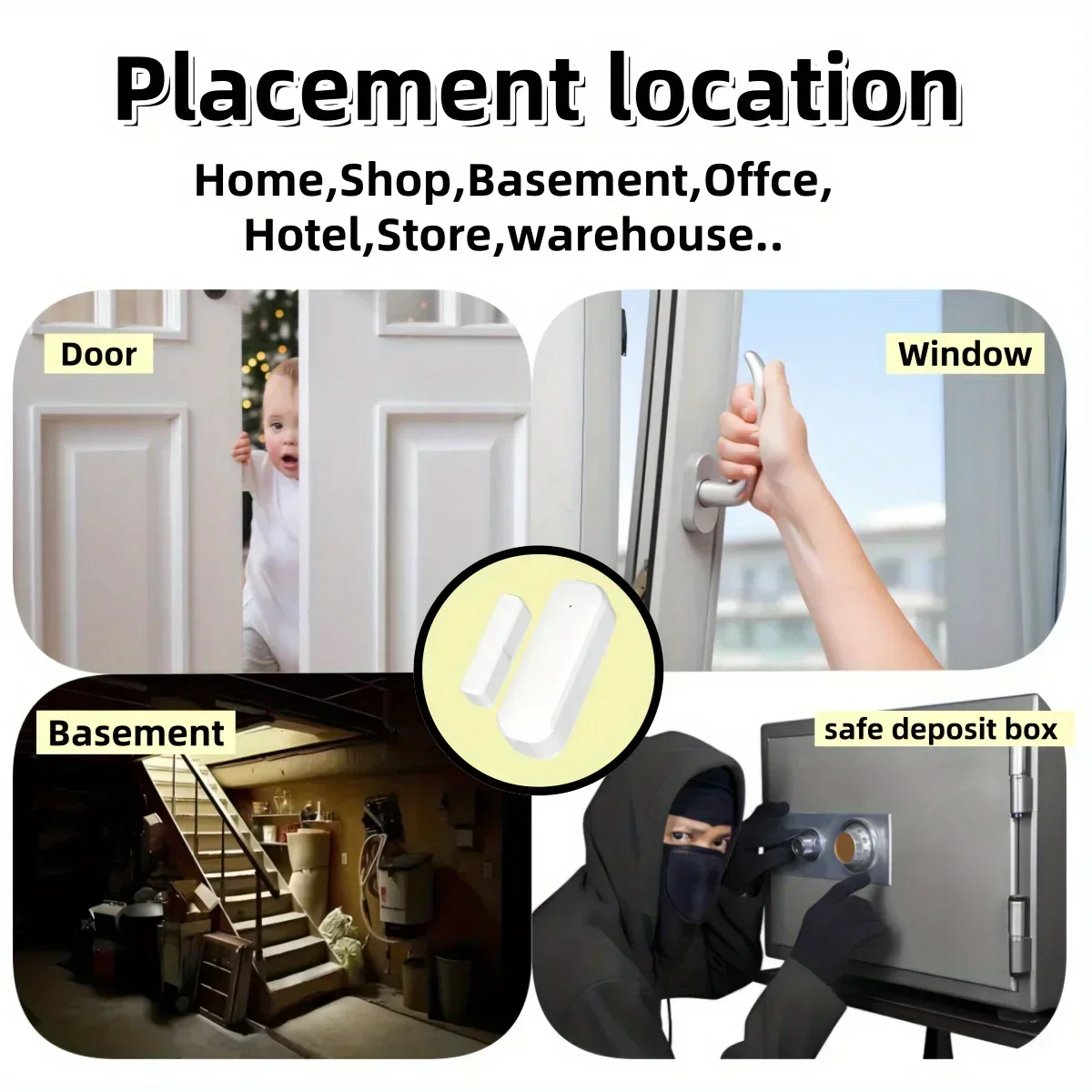 Tuya Zigbee Door Window Sensor Wireless Alarm Detector Contact Open Close Smart Home Security Device Google Home SmartLife Alexa