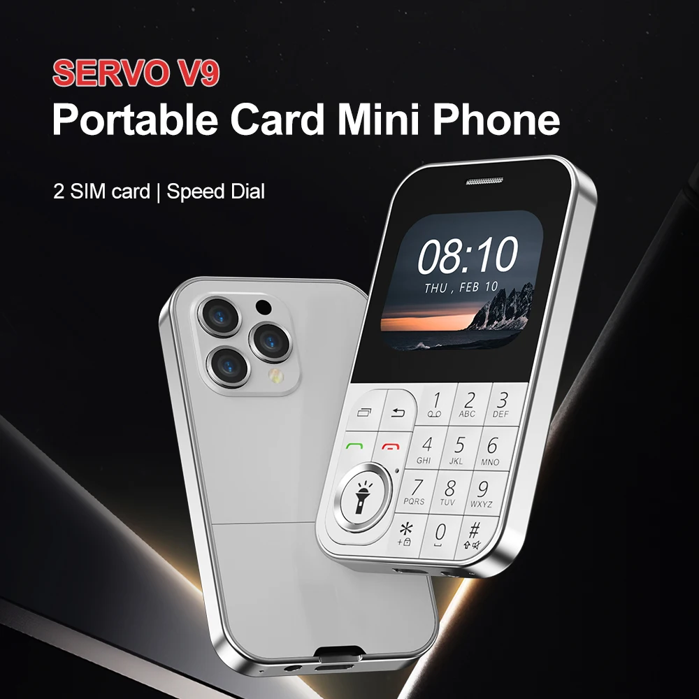 SERVO V9 Small Card Mobile Phone Dual SIM Standby Flashlight Magic Voice Speed Dial Retro Camera Colorful Portable Feature Phone