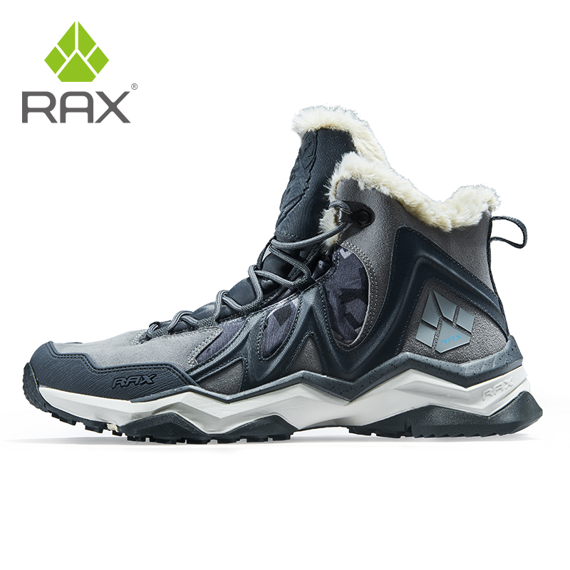 RAX-zapatos de senderismo impermeables para hombre, zapatillas de deporte de invierno para exteriores, botas de nieve de felpa, botas de nieve de montaña, calzado para correr y turismo al aire libre