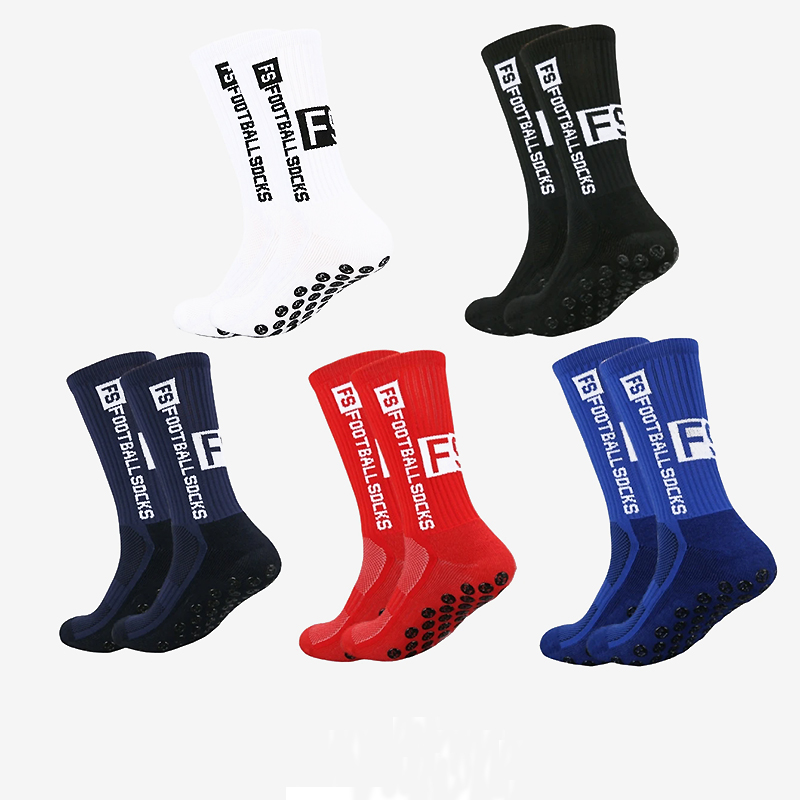 2025 New FS Anti slip Adhesive Football Socks Men's Middle Tube Anti sweat and Odorous Football Sports Cycling Socks