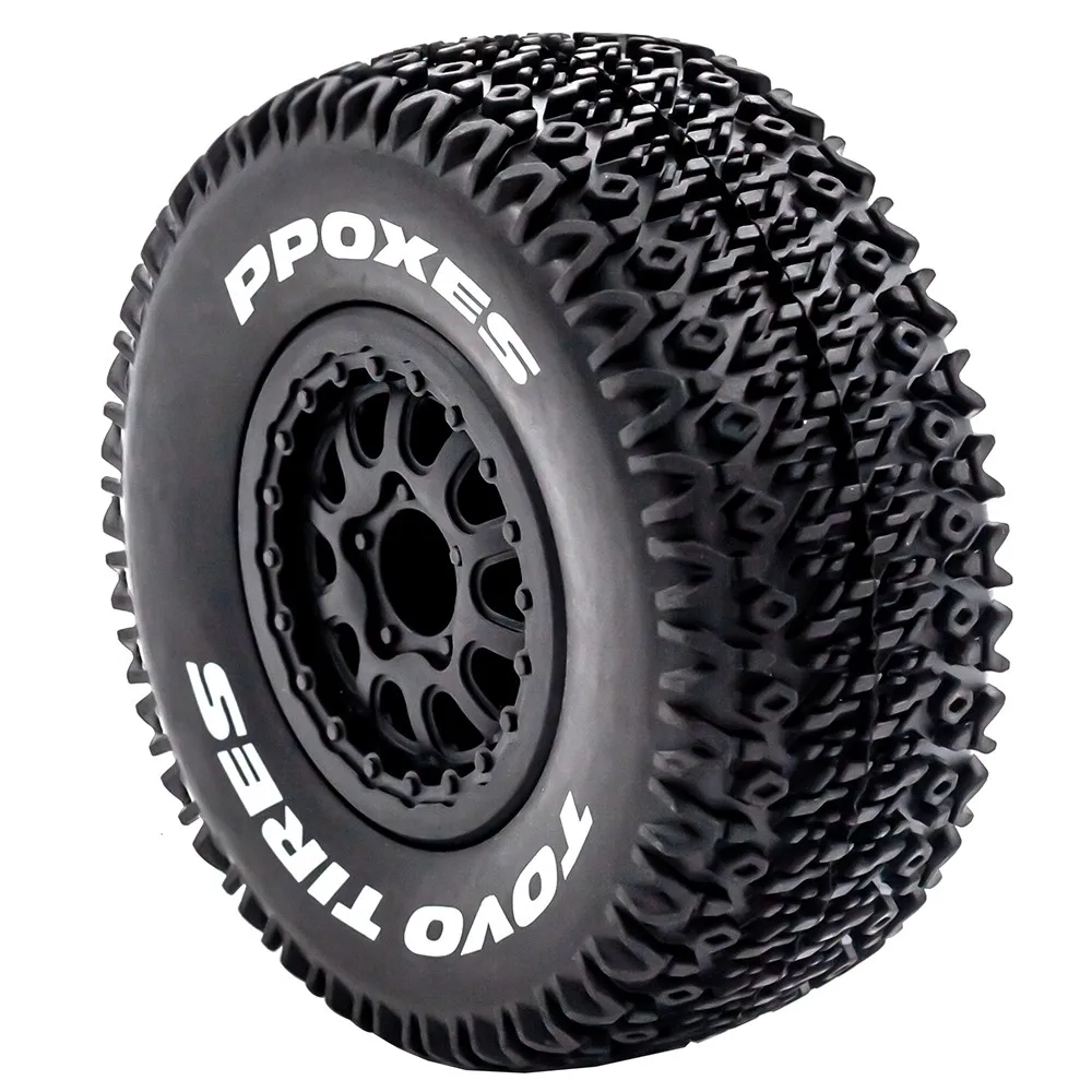 4Pcs 112Mm 1/10สั้นรถบรรทุกยางยางล้อ12Mm Hex สำหรับ Slash Arrma และปลั๊ก HuanQi 727 Vkar 10sc Hpi Mobil Rc