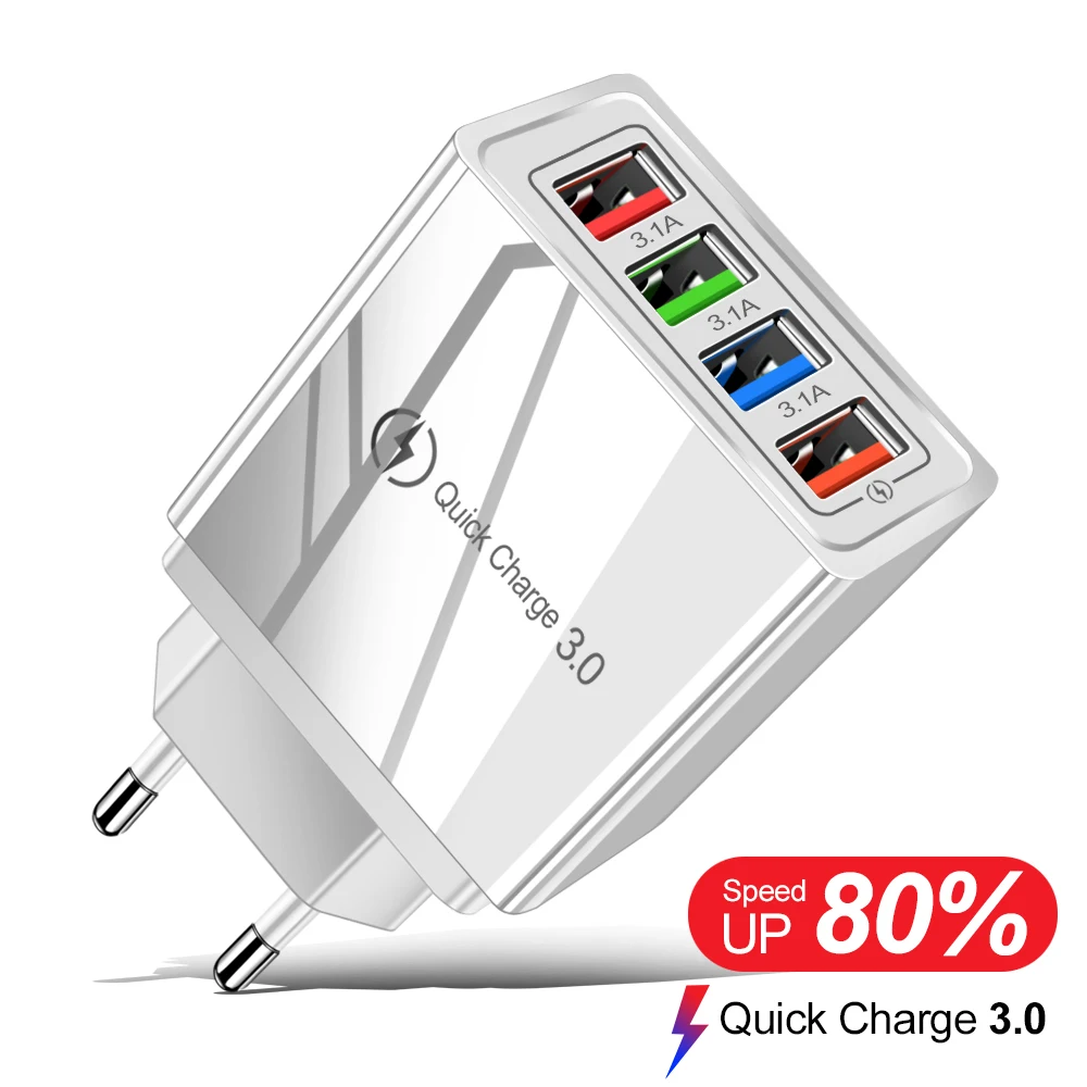 สำหรับไอโฟน 14 ที่ชาร์จ USB ชาร์จเร็ว 3.0 สำหรับซัมซุง เสี่ยวมี่ มิแท็บเล็ตโทรศัพท์มือถืออะแดปเตอร์ชาร์จไฟปลั๊ก EU/US ชาร์จเร็ว