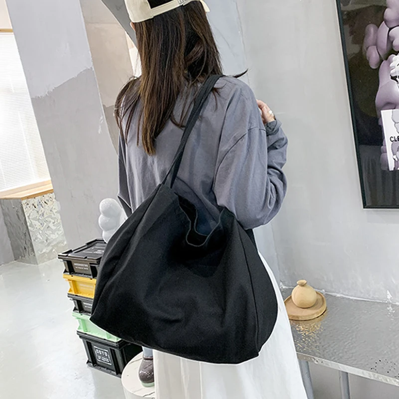 Lässige Einkaufstaschen aus Segeltuch mit großer Kapazität, hochwertige, umweltfreundliche, wiederverwendbare Einkaufshandtasche für Frauen, Reise-Umhängetaschen, tägliche Tasche
