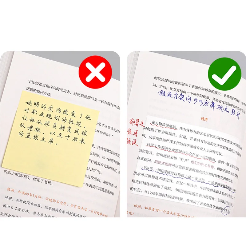 50 Sheets Transparent Waterproof Posted It Memo Pad Sticky Note Pads Notepads Posits for School Stationery Office Supplies