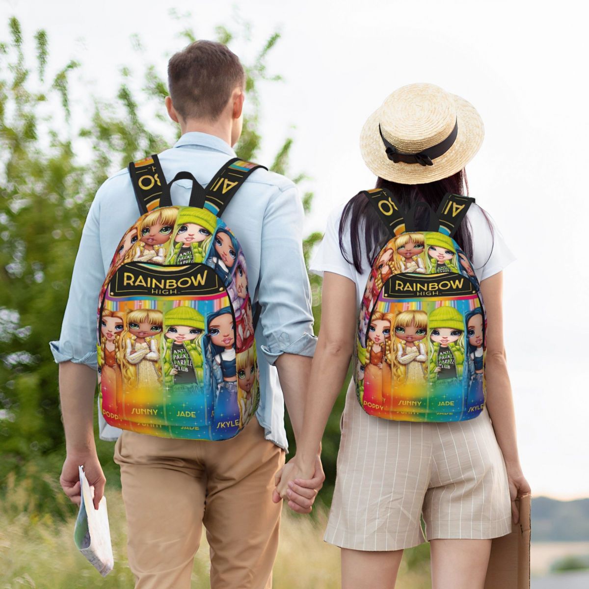 Regenbogen hoher Rucksack Middle High College School Schüler Bücher tasche Teenager Tages rucksack langlebig