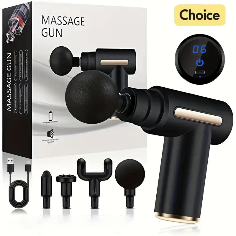Nuova pistola per massaggio fasciale portatile Pistola per massaggio ai tessuti profondi Mini collo Pistola per massaggio ai piedi Leggero velocità regolabile Attrezzatura per massaggio del corpo intero