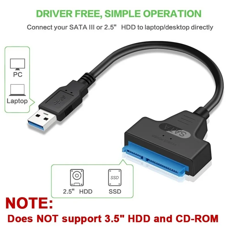 USB 3.0 ZU SATA 2,5 Zoll SSD HDD Festplatte Adapter Für Laptop Desktop Computer Sata zu USB Festplatte Expansion Adapter