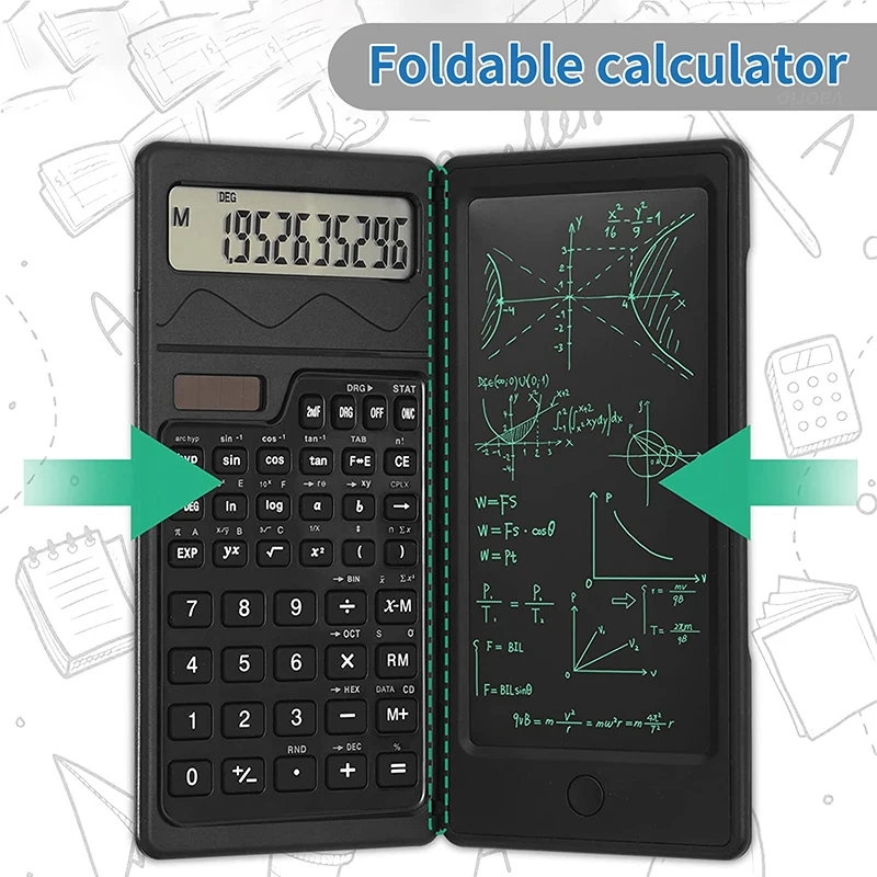Opvouwbare Zonne-Energie Wetenschappelijke Rekenmachines & 6 Inch Lcd Schrijven Tablet Tekening Pad Grafische Voor Kantoor Business Student Leraar