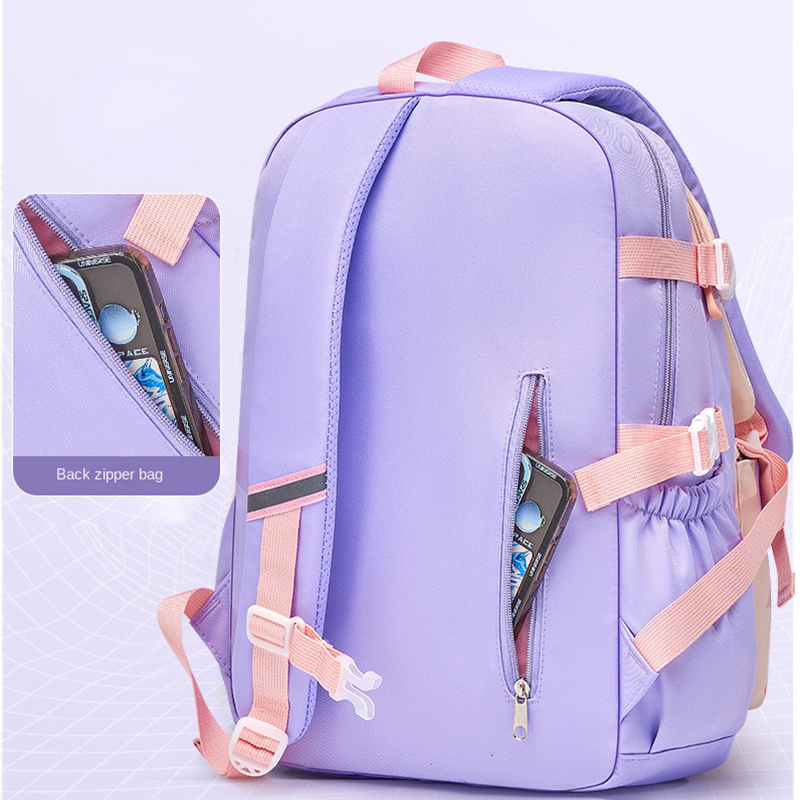 Grundschule Rucksack 1-5 Klasse Nette Bunte Schule Tasche Für Mädchen Wasserdichte Große Kapazität Cartoon kaninchen Mochila Escolar