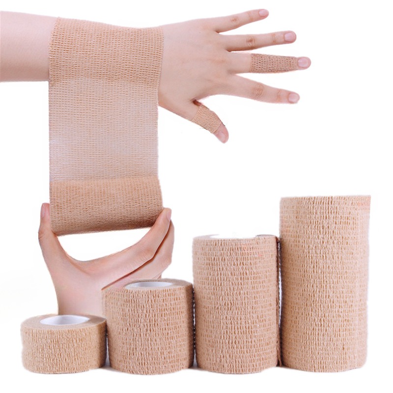 1 Rolle selbstklebende Bandage, selbstklebende elastische Bandagen, Wundverband aus Vliesstoff, Klebeband für Erste-Hilfe-Pflaster