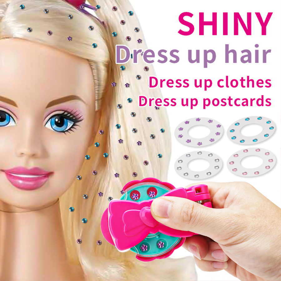1 セット/100 個/120 個/220 個ヘアジュエリープレスフィルムダイヤモンドヘアアクセサリー DIY セット子供ままごとドレスアップ