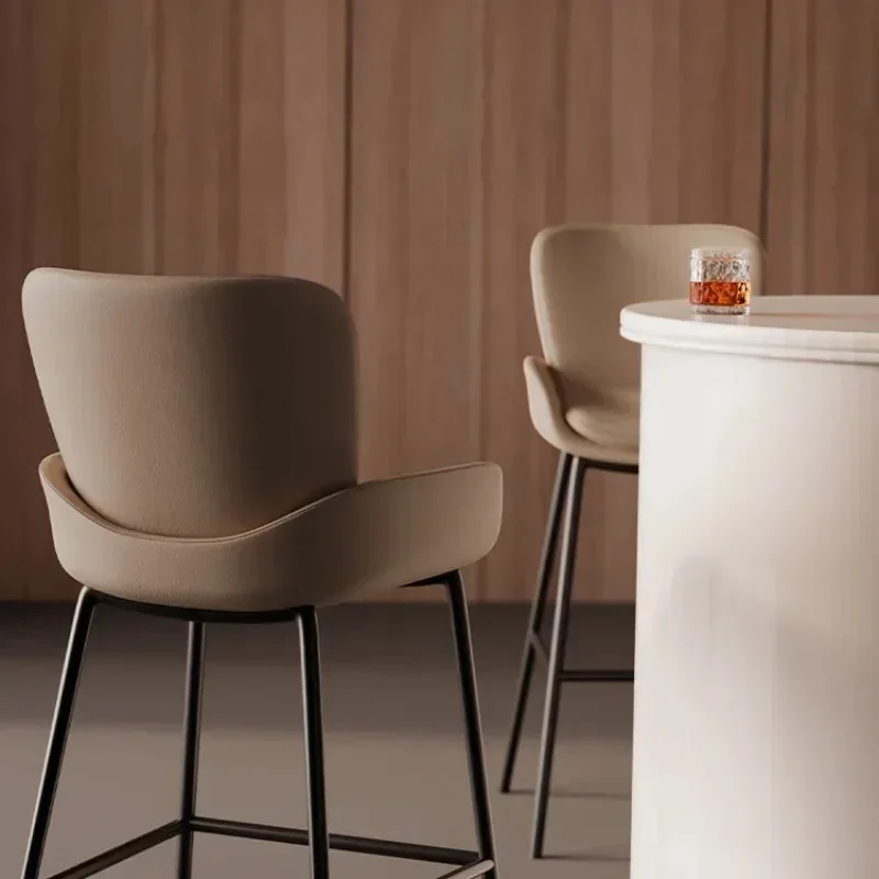 Insel Esstisch Bar Stuhl Hohe Leder Eisen Partys Barhocker Elegante Luxus Ergonomie Gabello Cucina Alto Bar Möbel