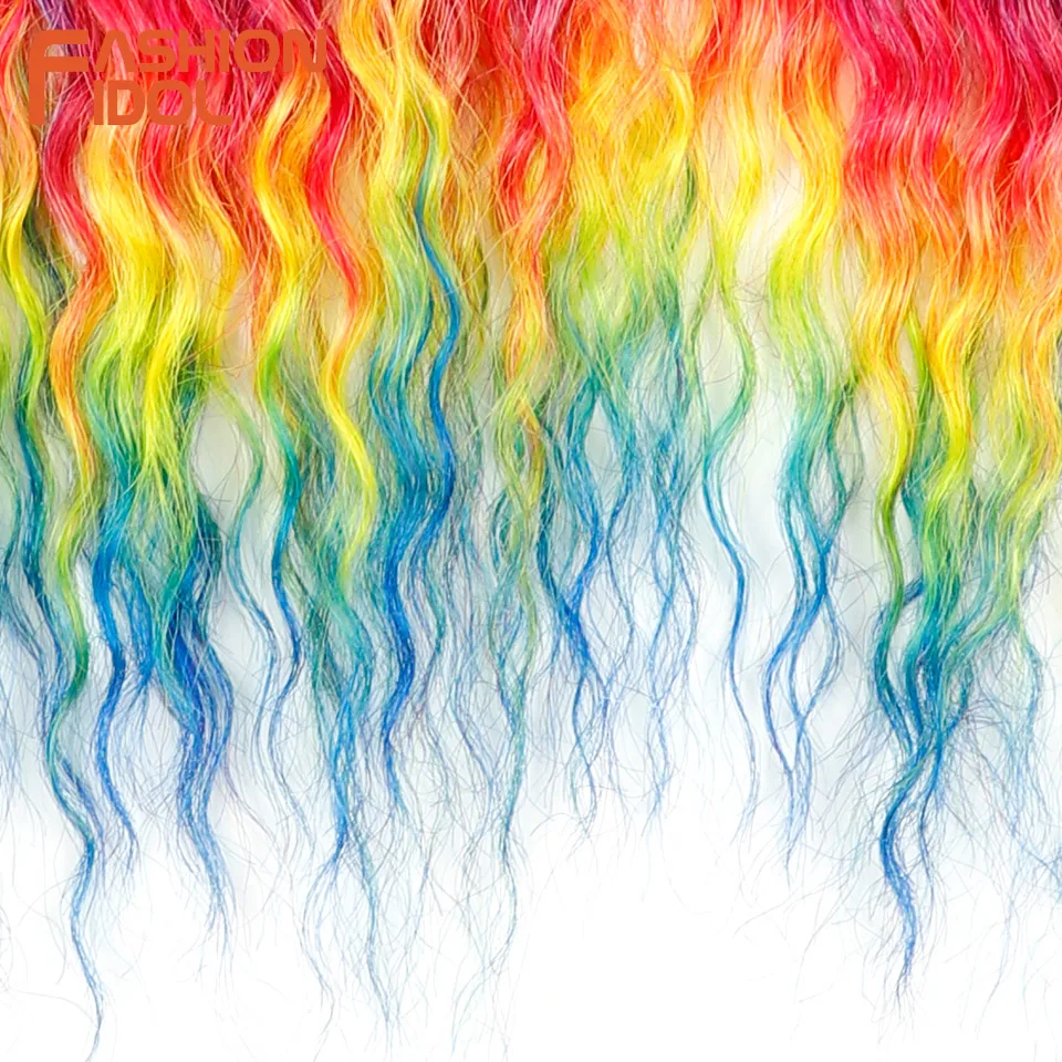 Ariel Curl Hair 22 Zoll Water Wave Twist Häkelhaar Synthetisches Zopfhaar Ombre Regenbogenfarbe Deep Wave Flechten Haarverlängerung