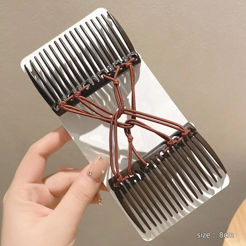 Pente de cabelo mágico criativo vintage, corda elástica, disco, grampo de cabelo para mulheres, pente de cabelo, moda