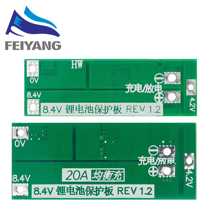 2S 20A 7.4V 8.4V 18650 Lithium Battery Protection Board/BMS Board Standard/Balance For DIY