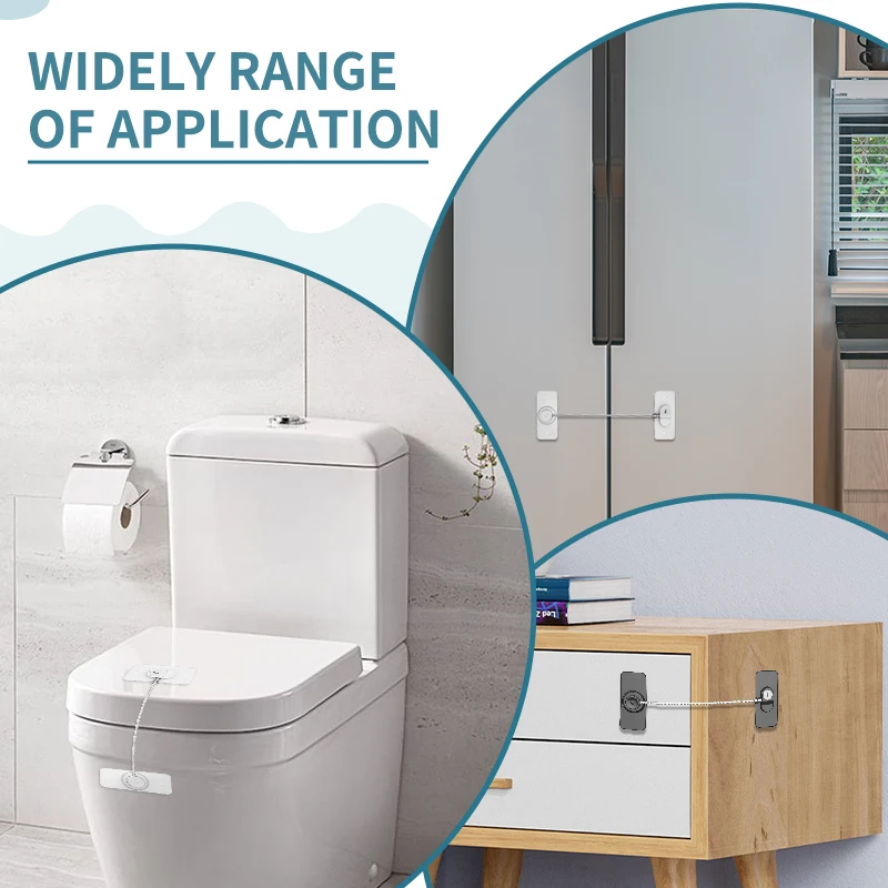 Baby Safety Locks For  Drawers Locks Locks Window  Refrigerator With Key Locker  For Door The Paste Operation Is Simple