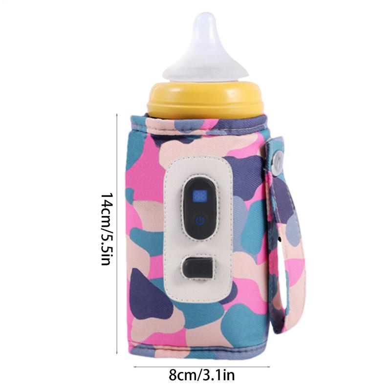 Bolsa calentadora de botellas de leche, calentador de botellas portátil USB, calentador de leche Digital, bolsa de botella de temperatura de 5 velocidades, protector de calor ajustable