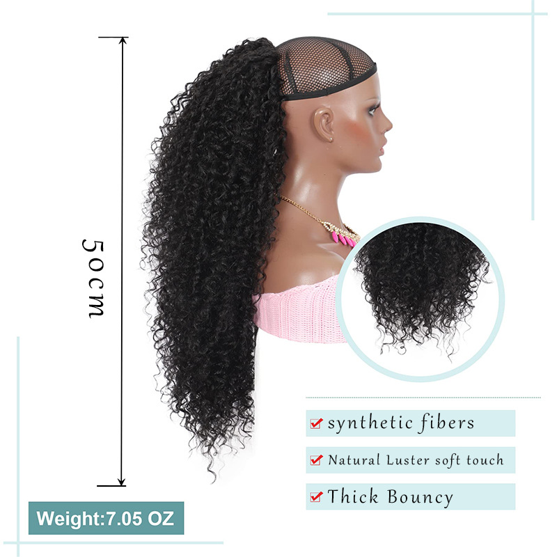Sylhair cordon bouclés queue de cheval Extension pour les femmes africaines Afro crépus bouclés cheveux pièces synthétique résistant à la chaleur