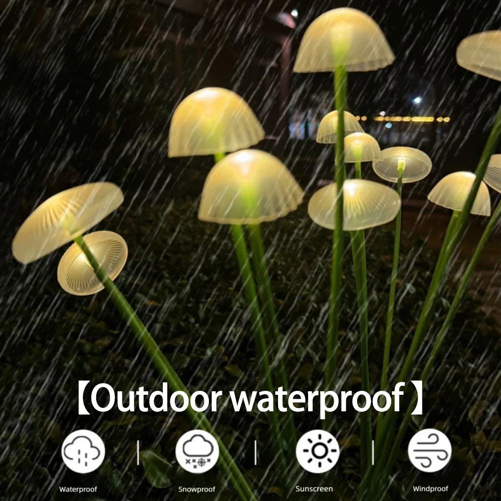 1/2/3/4PCS LED Solar Outdoor Quallen Schwankende Lichter Wasserdicht Garten RGB Pilz Rasen Lampe für Terrasse Hof Garten Dekoration