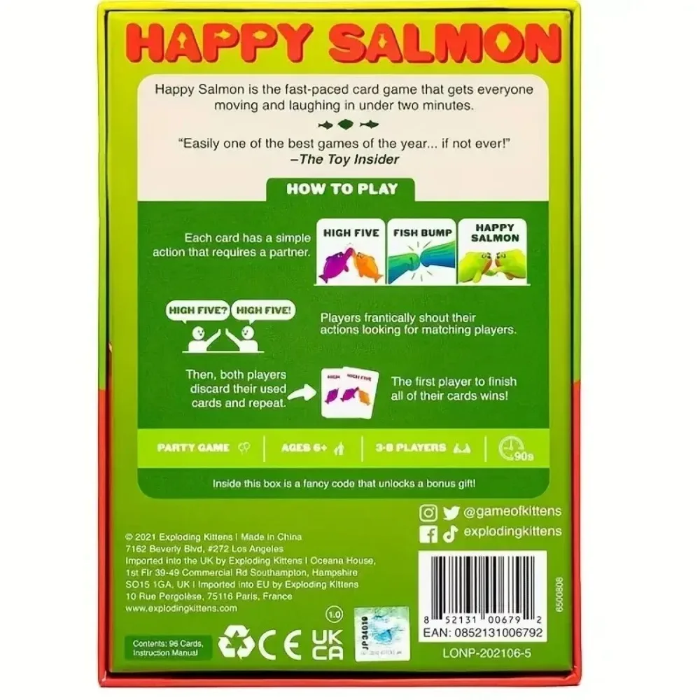 Board Game Happy Salmon Family Reunion Game Cards (English version)