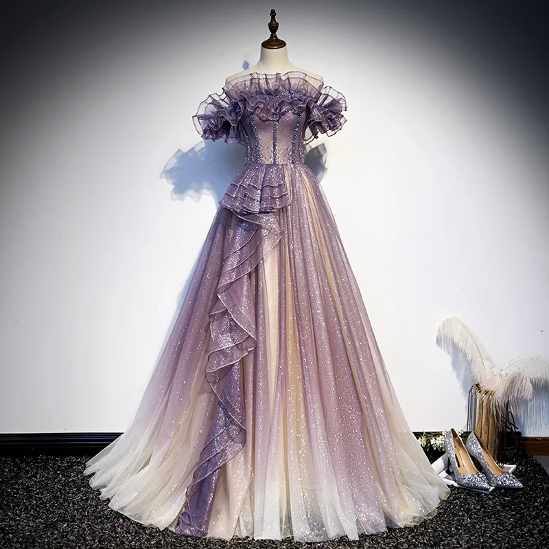 女性のためのスリムなイブニングドレス,気質のドレス,宴会のホスト,妖精の服,結婚式,花嫁介添人,プロのドレス,秋冬,新しい,2024